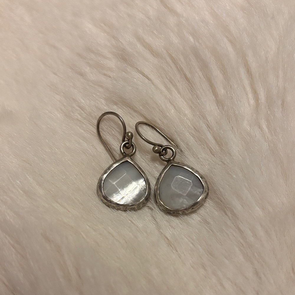 Silpada Sterling Silver White Moonstone Teardrop Dangle Earrings